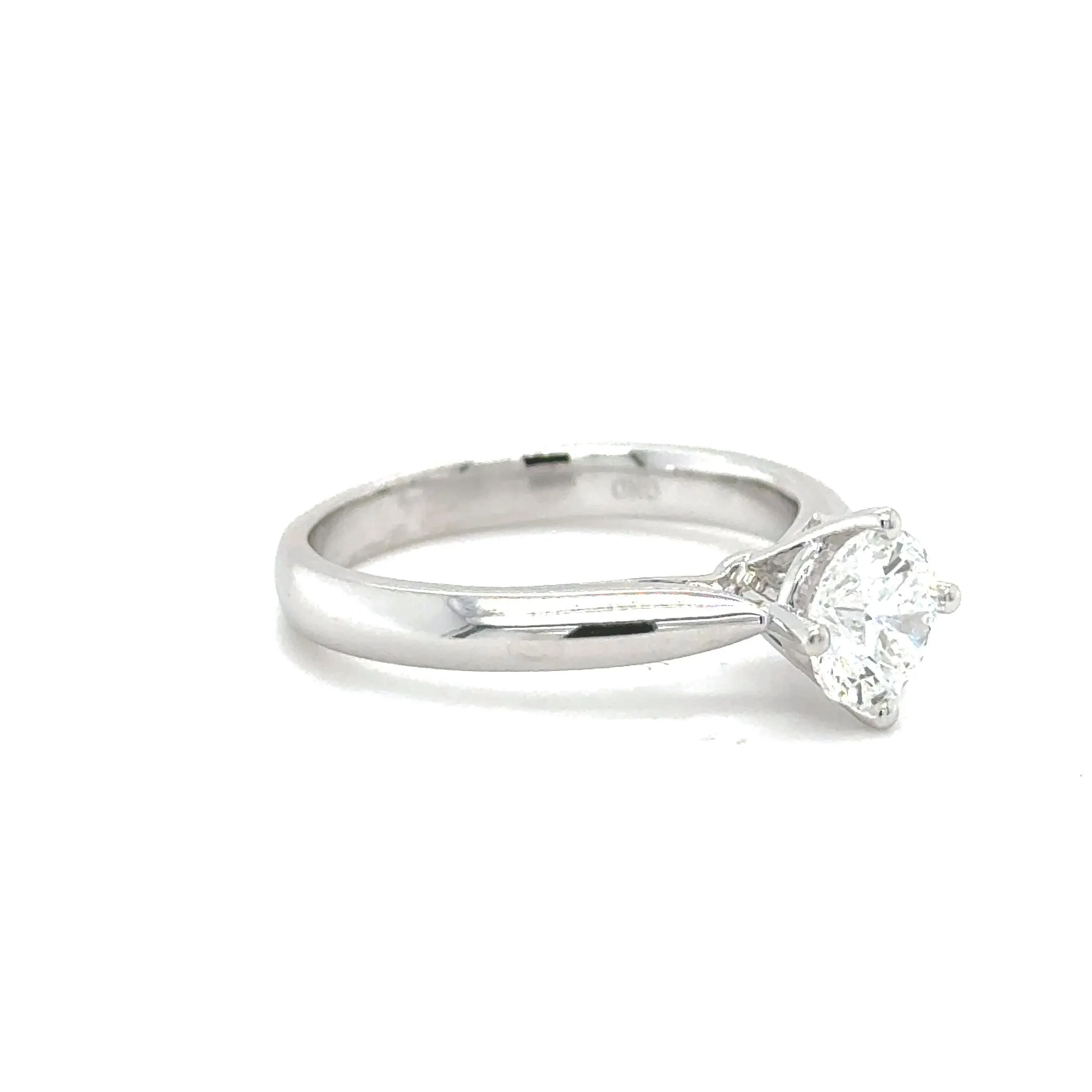 14K White Gold 0.50ct Round Diamond Solitaire Engagement Ring