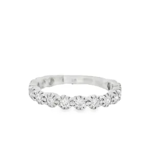 14K White Gold 0.60ct Diamond Stackable Women's Wedding Band