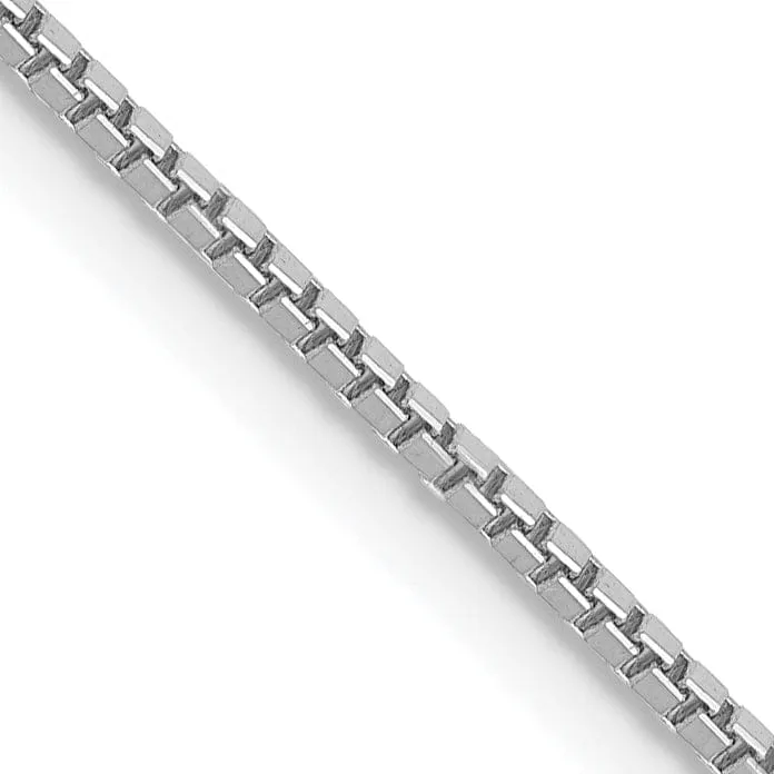 14k White Gold 0.95mm Polished Solid Box Chain