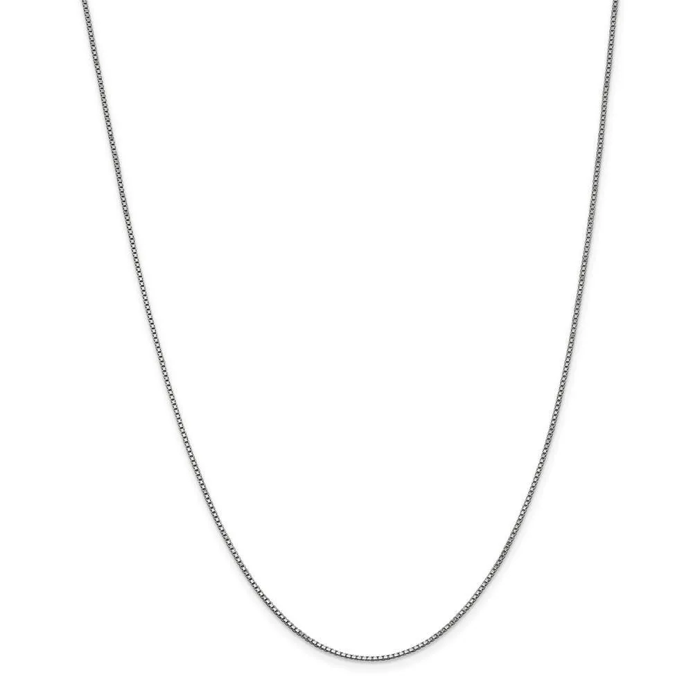 14k White Gold 0.95mm Polished Solid Box Chain