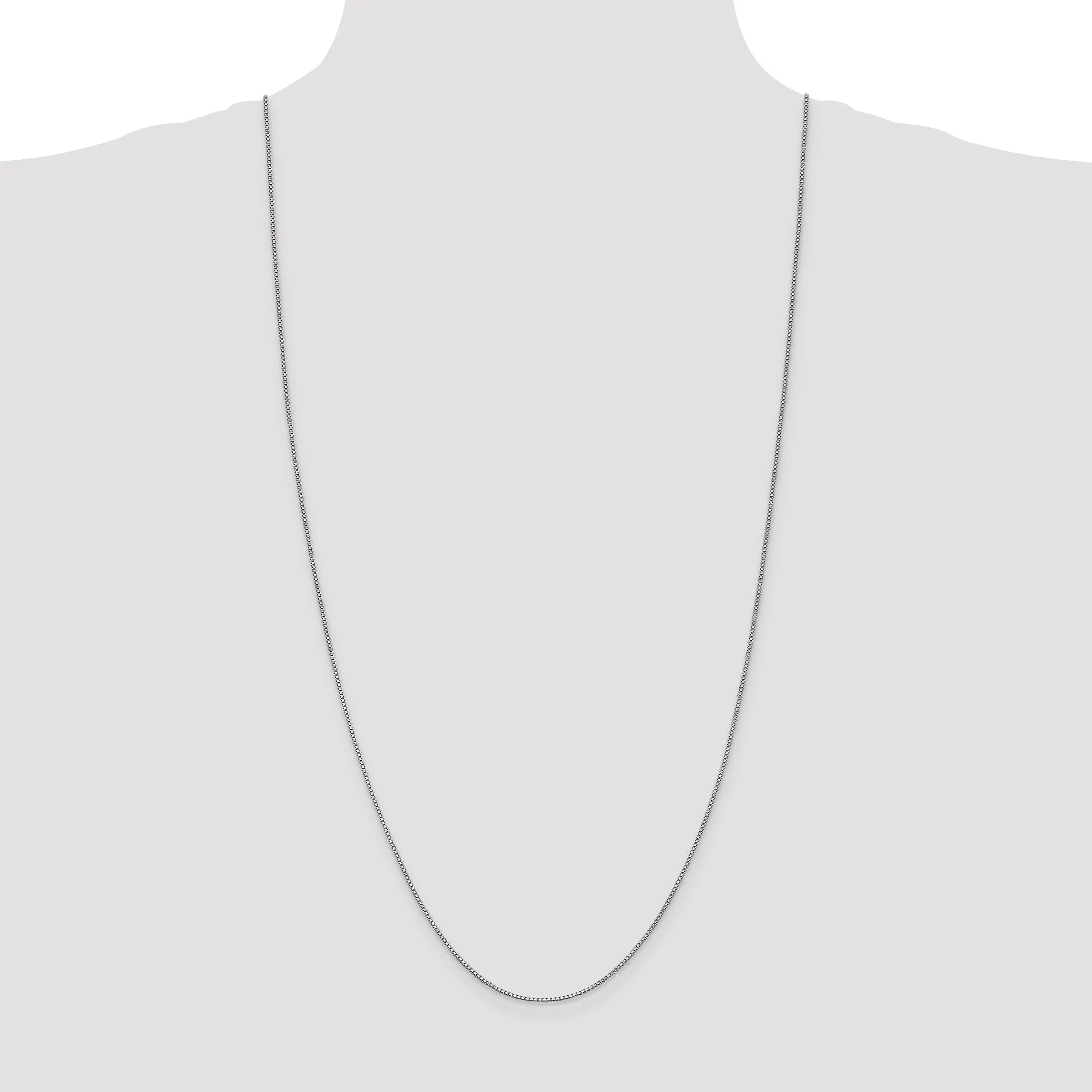 14k White Gold 0.95mm Polished Solid Box Chain