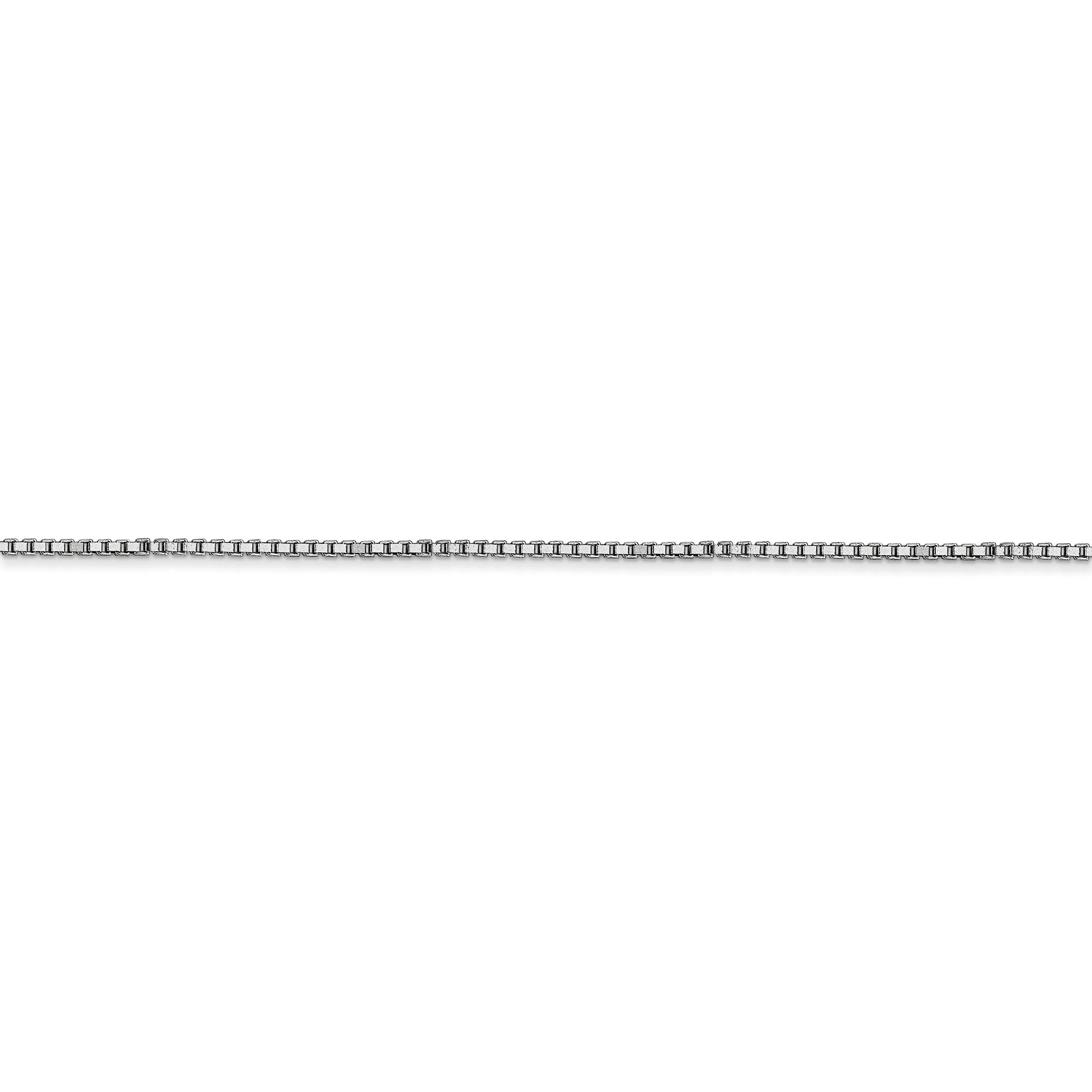 14k White Gold 0.95mm Polished Solid Box Chain