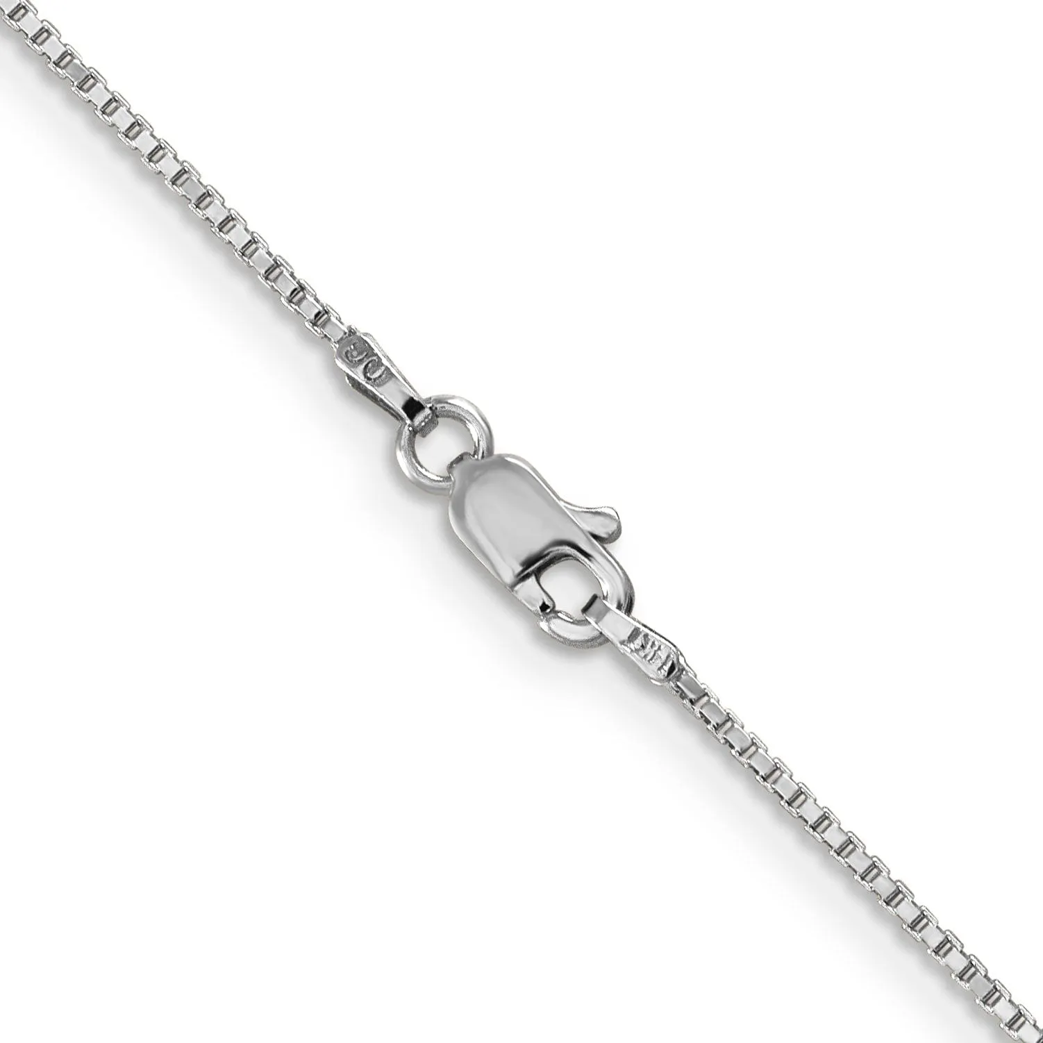 14k White Gold 0.95mm Polished Solid Box Chain