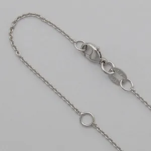 14k White Gold 1mm Cable Chain Necklace - 18"