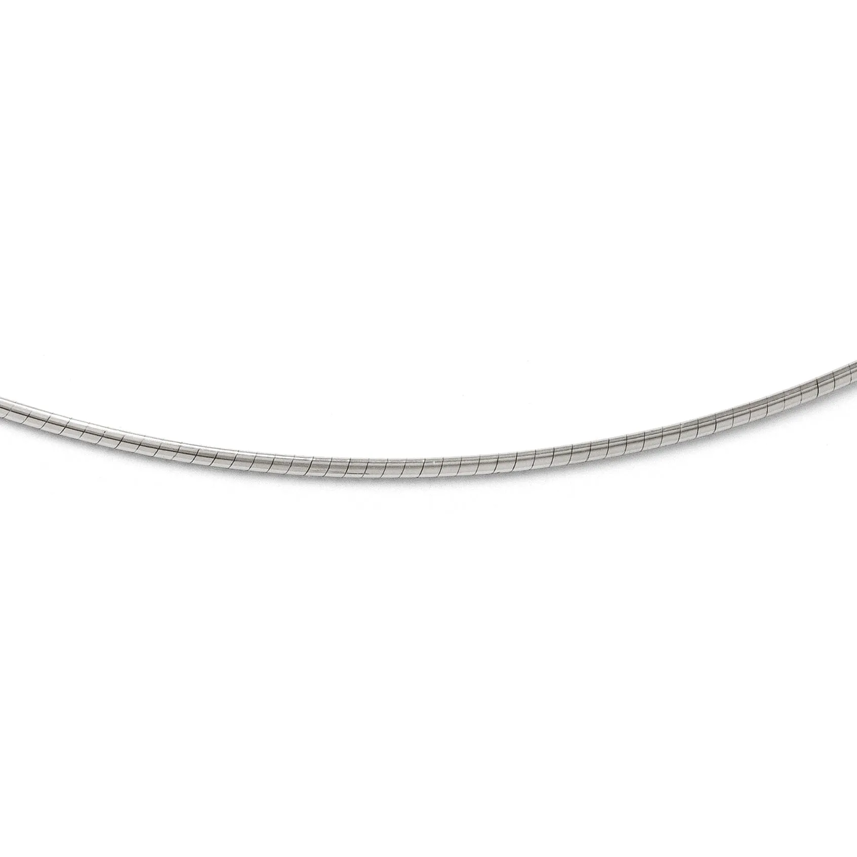 14k White Gold 2mm Round Omega Necklace