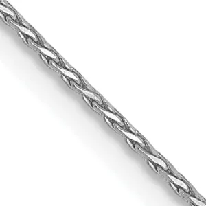 14K White Gold .80mm Round D.C Wheat Chain