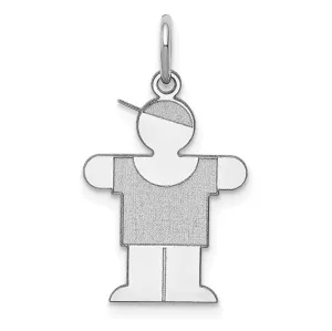 14k White Gold Boy With Hat Hugs Charm