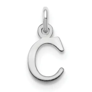 14k White Gold Cut-Out Letter C Initial Design Charm Pendant