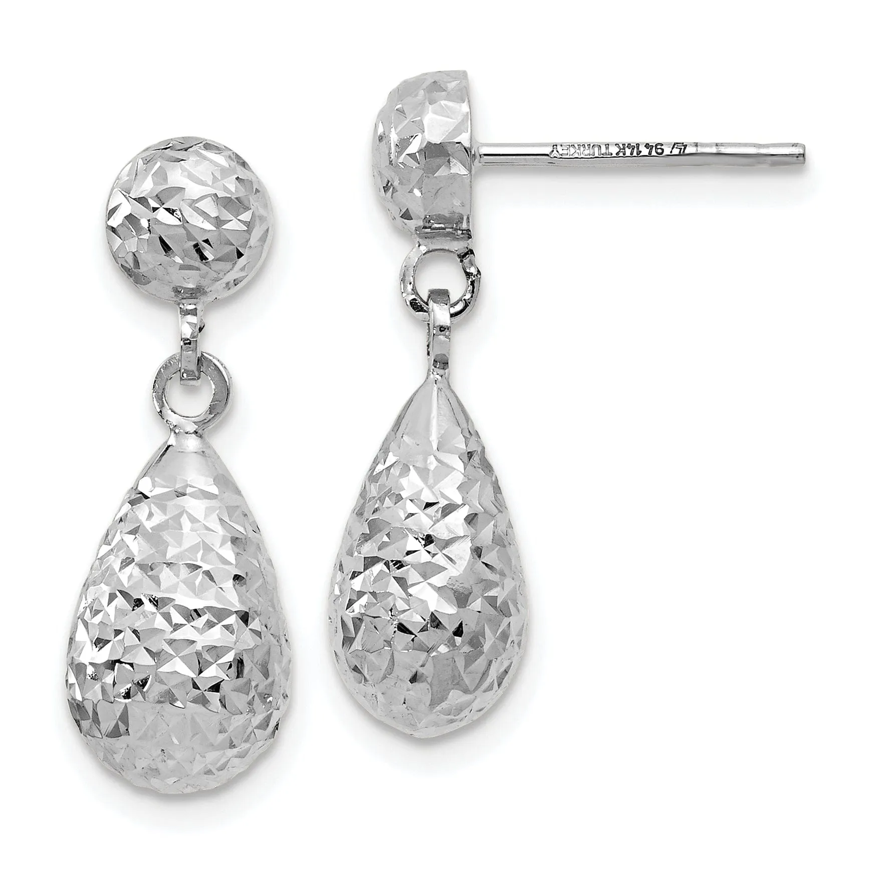 14k White Gold Dangle Earrings