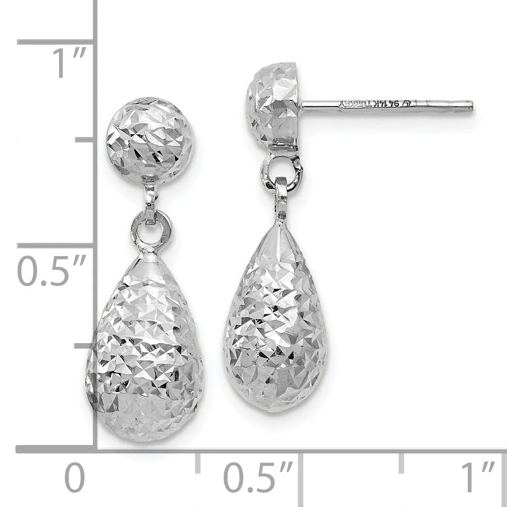 14k White Gold Dangle Earrings