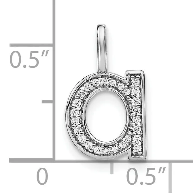 14K White Gold Diamond 0.087-CT Lower Case Style A Initial Charm