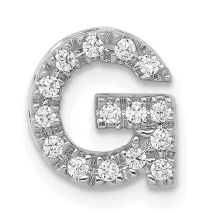 14K White Gold Diamond 0.15-CT Letter G Initial Charm Pendant