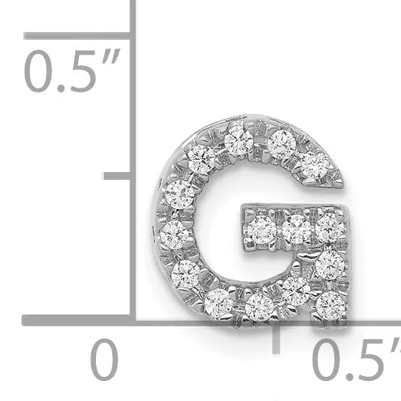 14K White Gold Diamond 0.15-CT Letter G Initial Charm Pendant