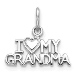 14k White Gold I Love My Grandma Charm