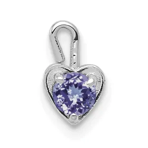 14k White Gold June Birthstone Heart Charm