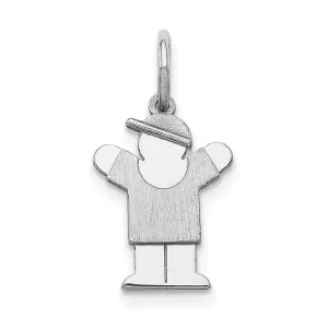 14k White Gold Mini Boy With Hat Love Charm