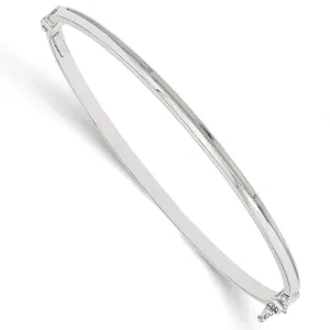 14k White Gold Polished Hinged Bangle