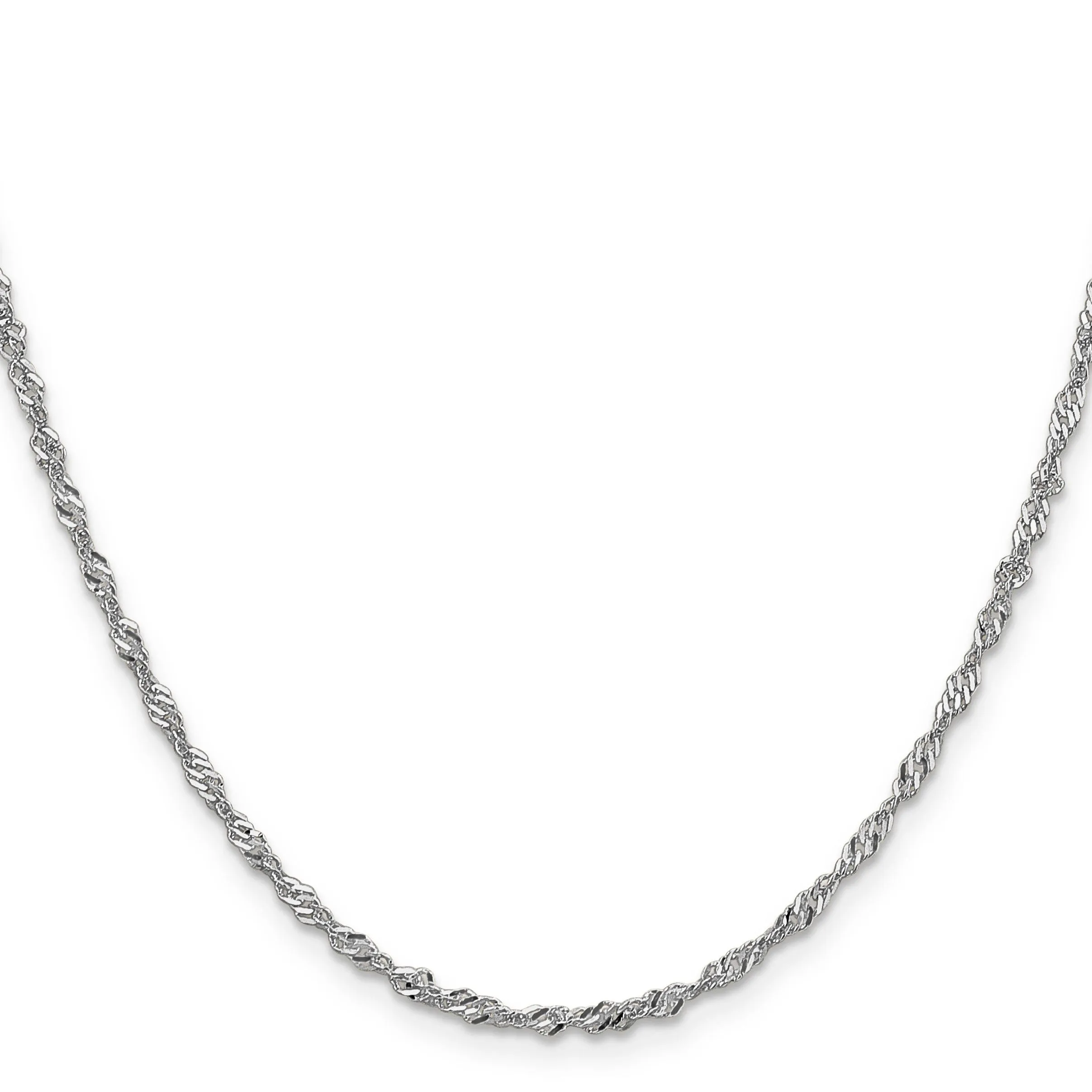 14K White Gold Singapore Chain