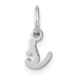 14K White Gold Small Size Lower Case Script Letter S Initial Pendant