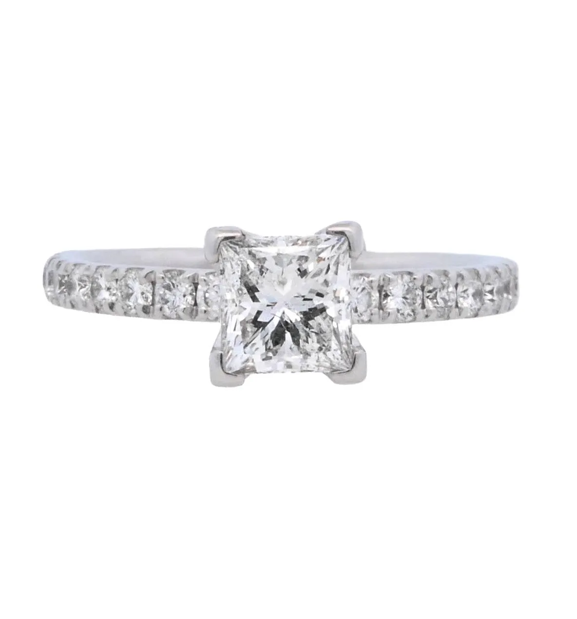 14K White Princess Diamond 0.45Ct Solitaire Engagement Ring