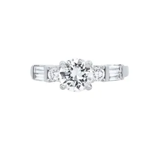 14K White Round Diamond 0.96Ct Solitaire Engagement Ring