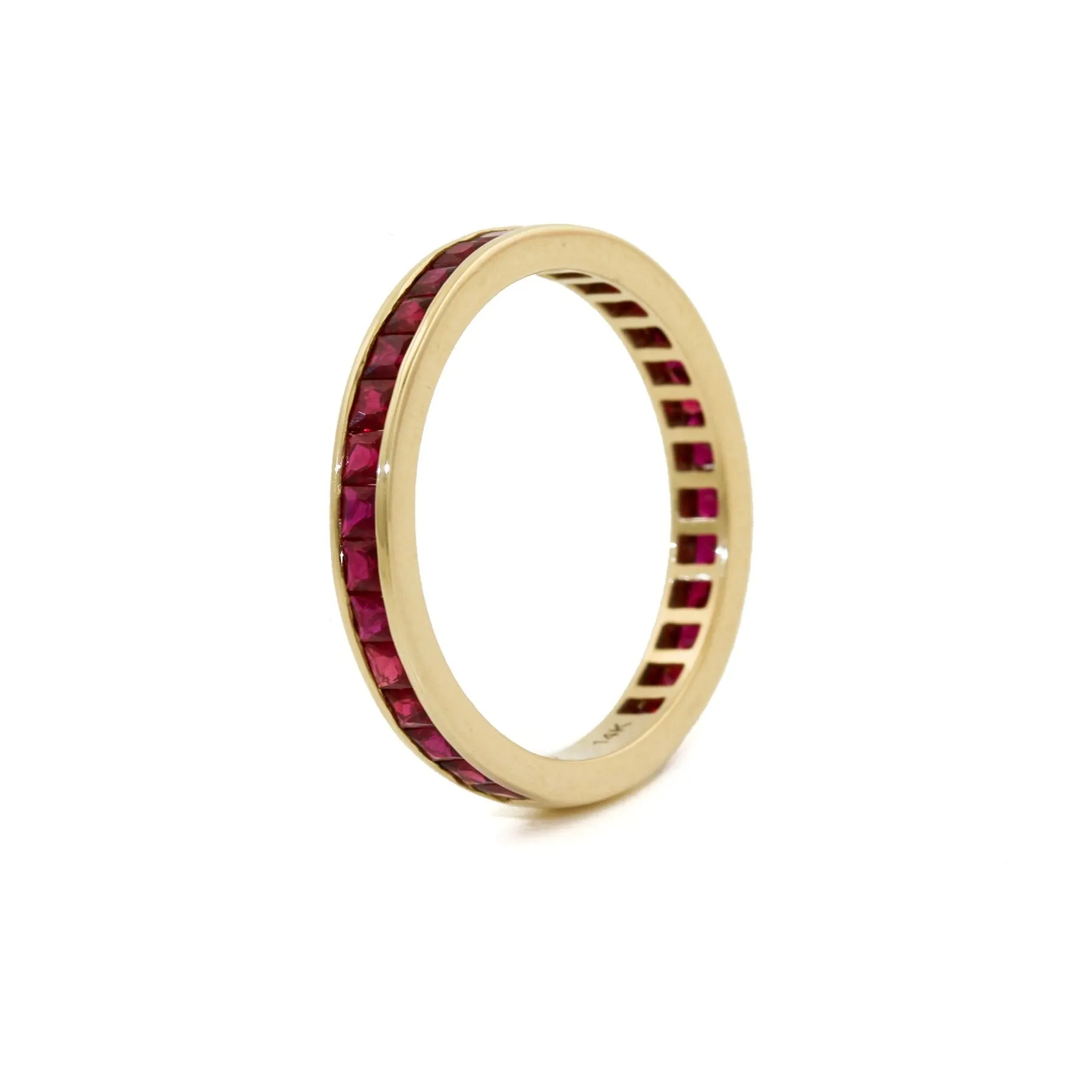 14k x 3mm Ruby Channel-Set Eternity Band