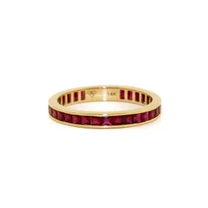 14k x 3mm Ruby Channel-Set Eternity Band