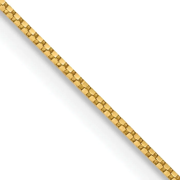 14k Yellow Gold 0.70mm Polish Solid Box Chain