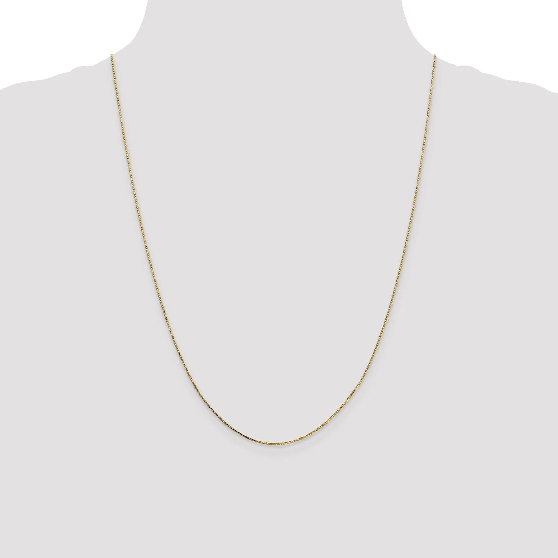 14k Yellow Gold 0.70mm Polish Solid Box Chain