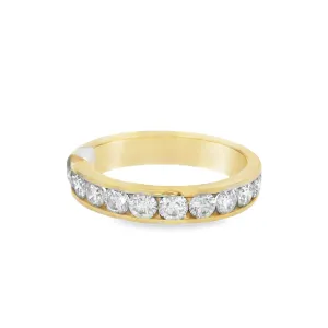 14K Yellow Gold 0.75ct Diamond Channel Set Women's Wedding Band