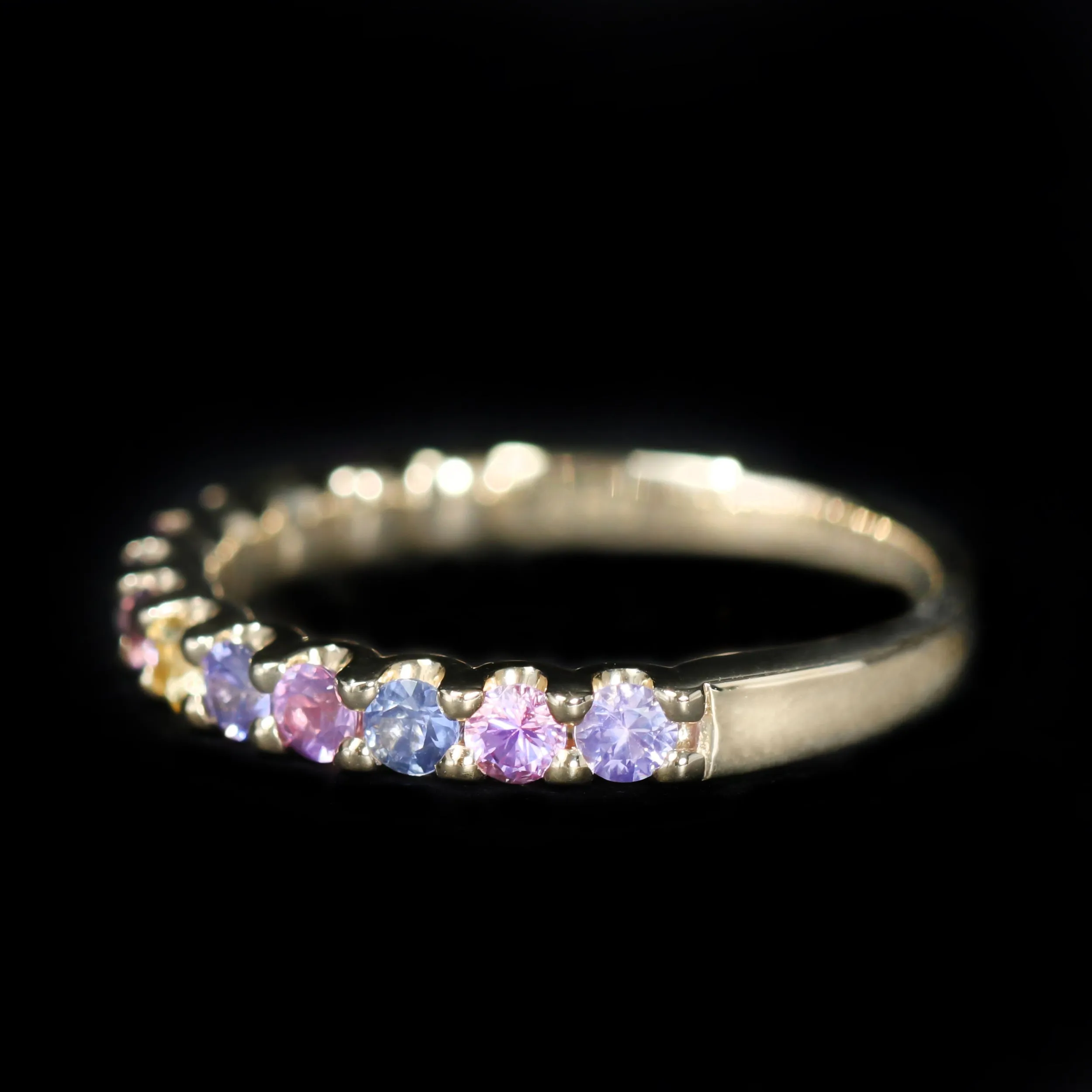 14K Yellow Gold 0.88 CTW Multi-Color Sapphire Band