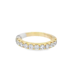 14K Yellow Gold 0.89ct Diamond Four Prong Women's Wedding Band