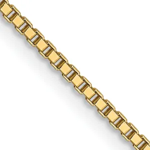 14k Yellow Gold 1 mm Box with  Lobster Chain