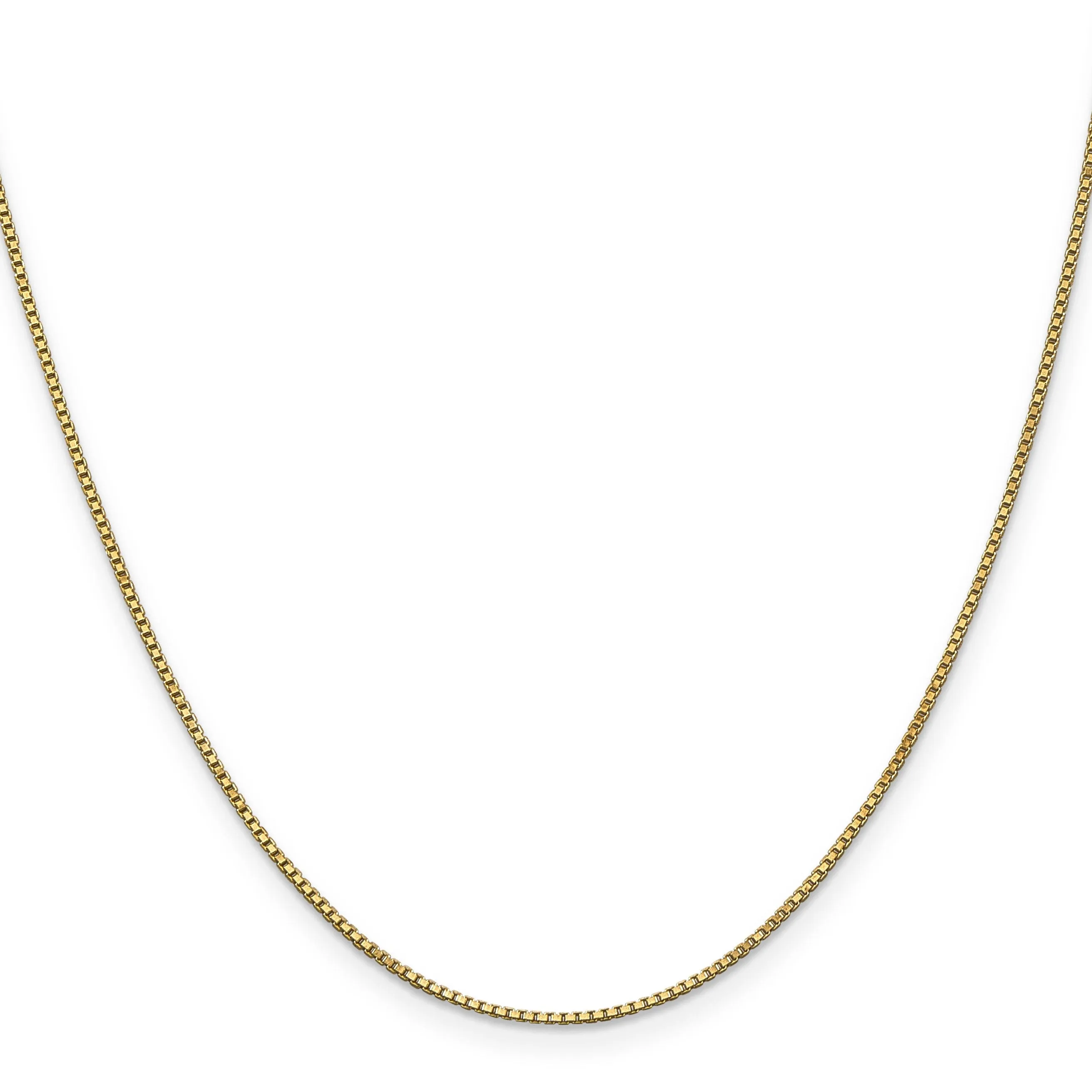 14k Yellow Gold 1 mm Box with  Lobster Chain