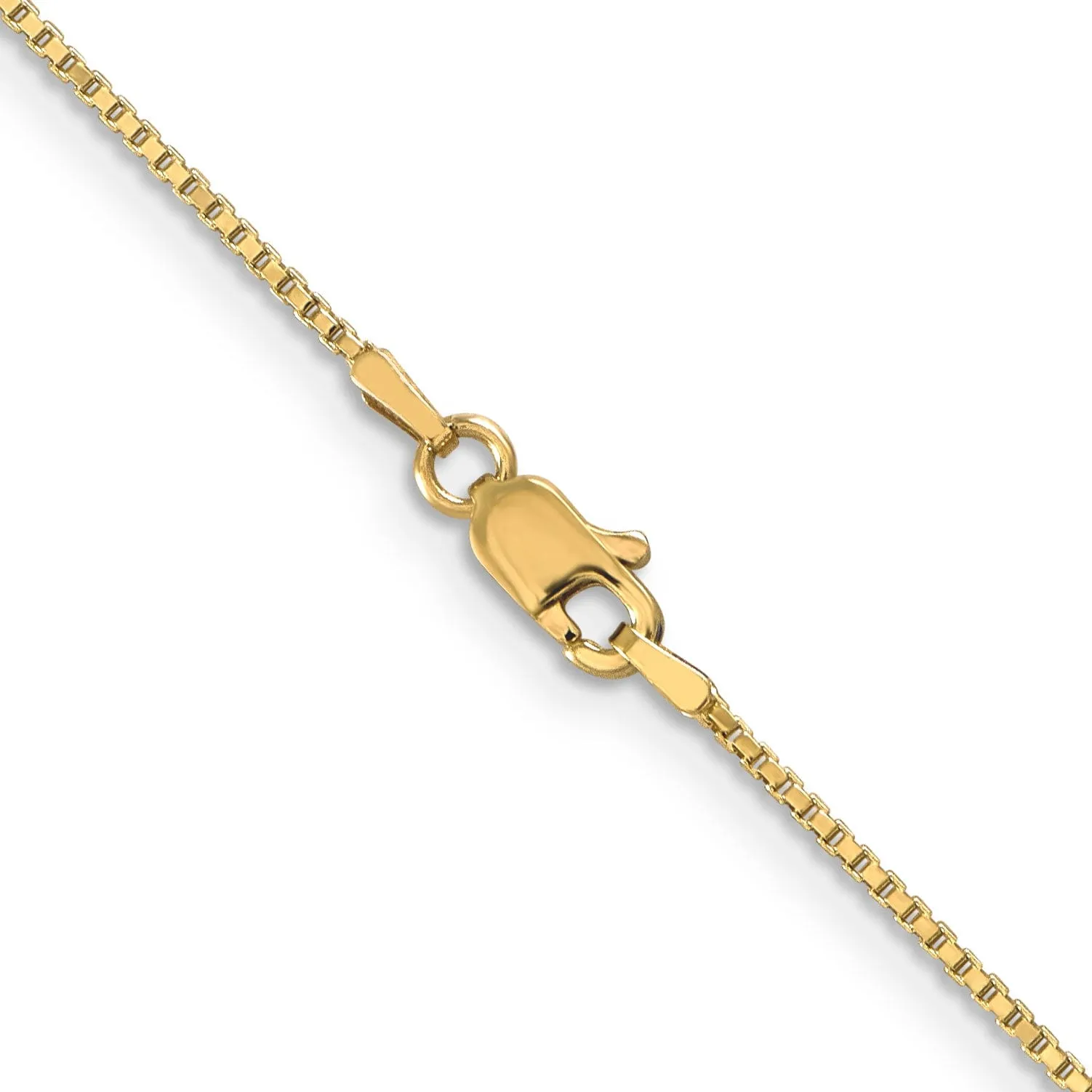 14k Yellow Gold 1 mm Box with  Lobster Chain