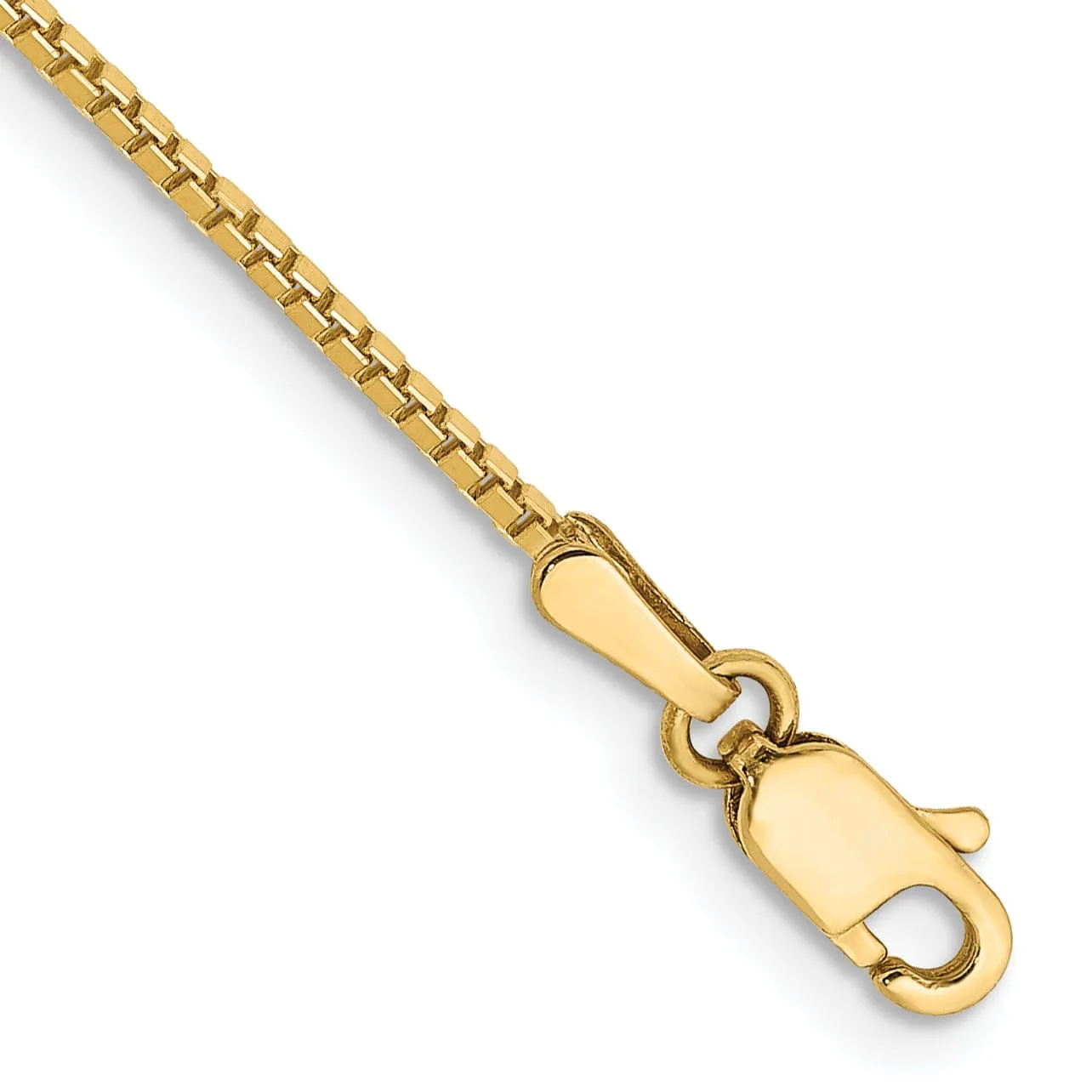 14k Yellow Gold 1.10mm Polish Solid Box Chain