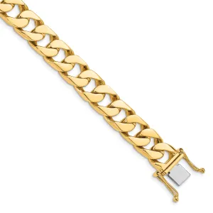 14k Yellow Gold 11.20mm Flat Beveled Curb Chain