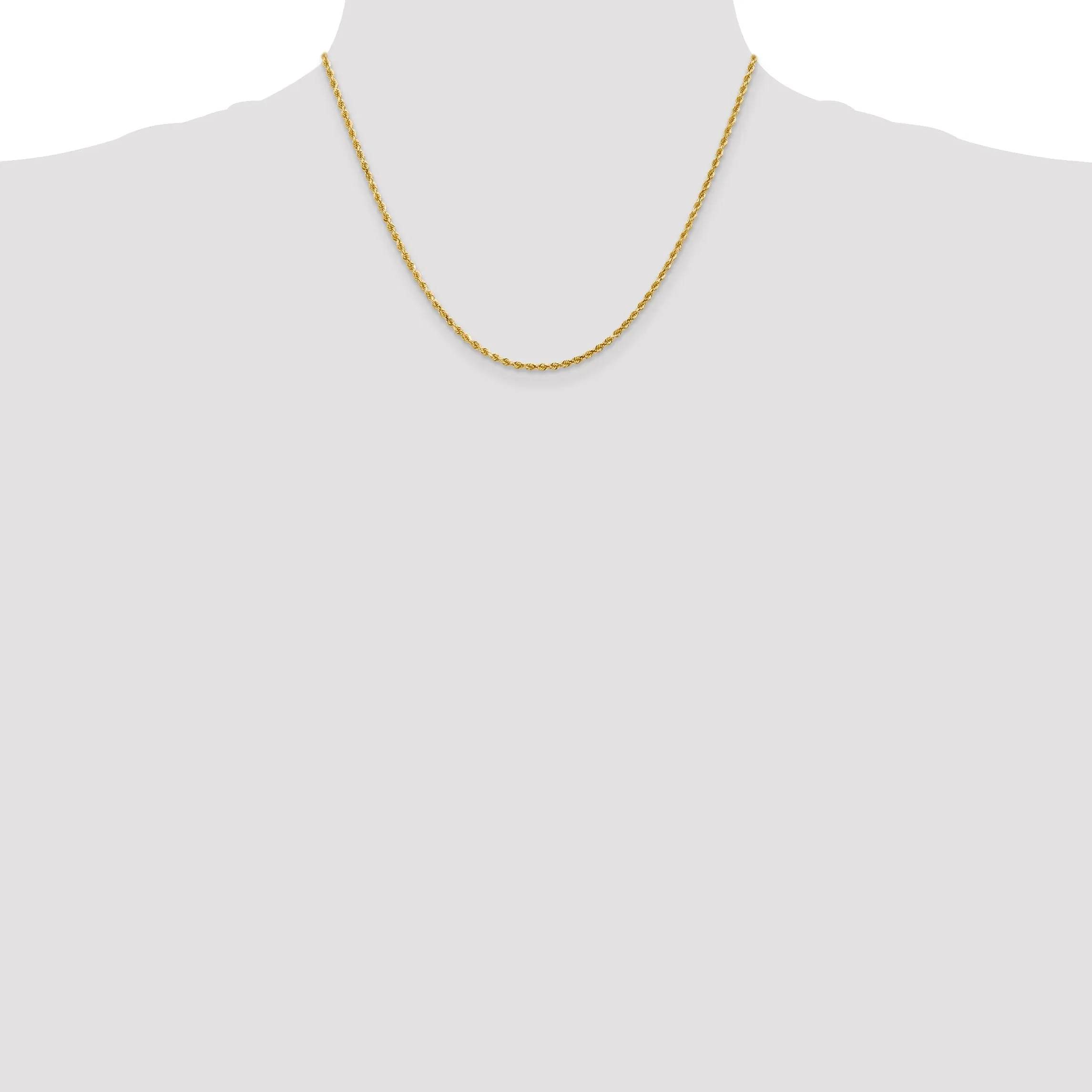 14k Yellow Gold 2.00mm D.C Rope Chain