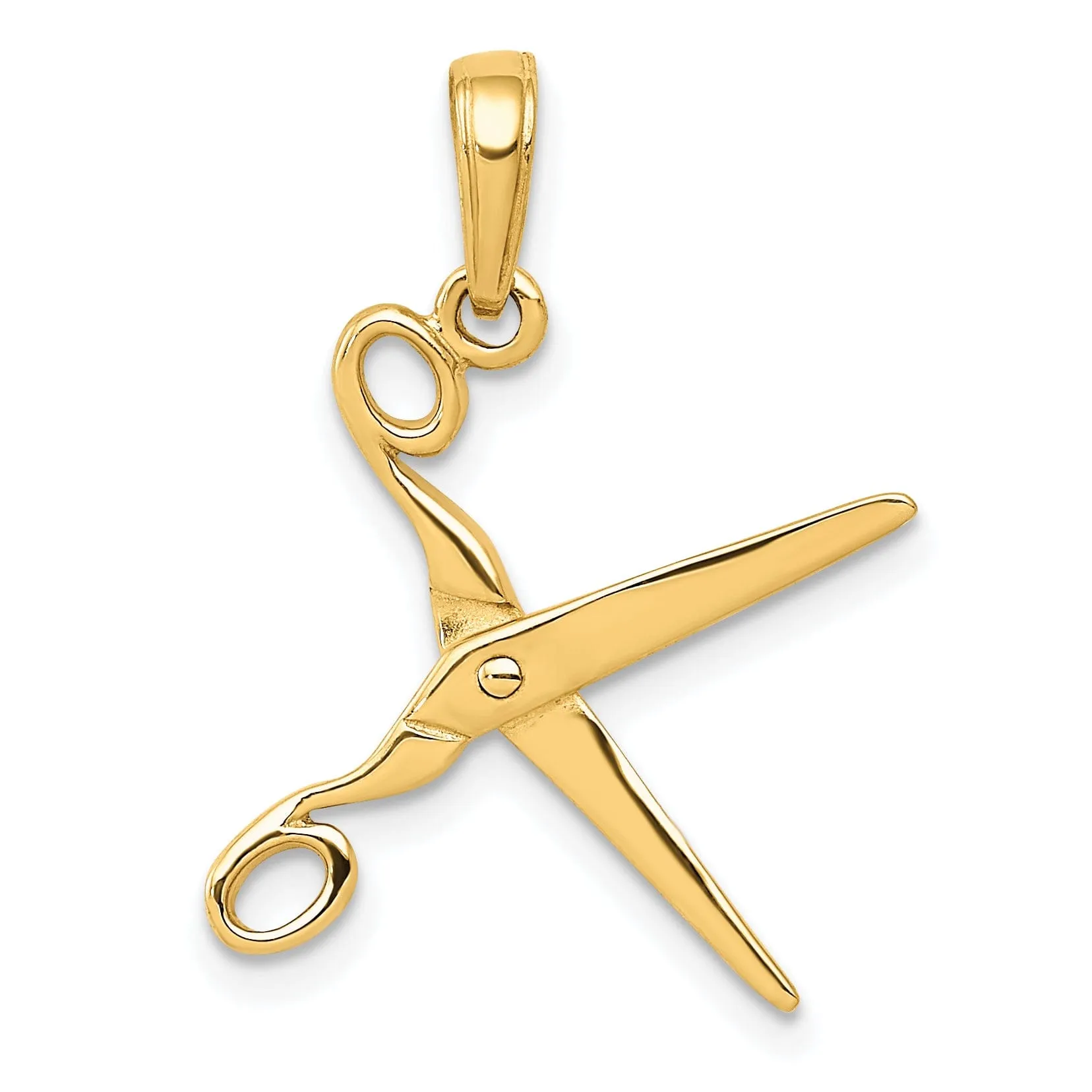 14k Yellow Gold 3-D Moveable Scissors Charm