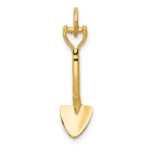 14k Yellow Gold 3-Dimensional Shovel Pendant