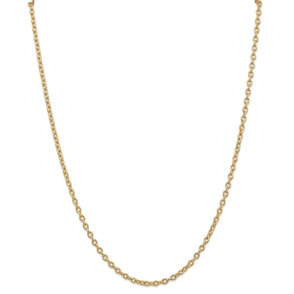 14k Yellow Gold 3.20mm Round Link Cable Chain