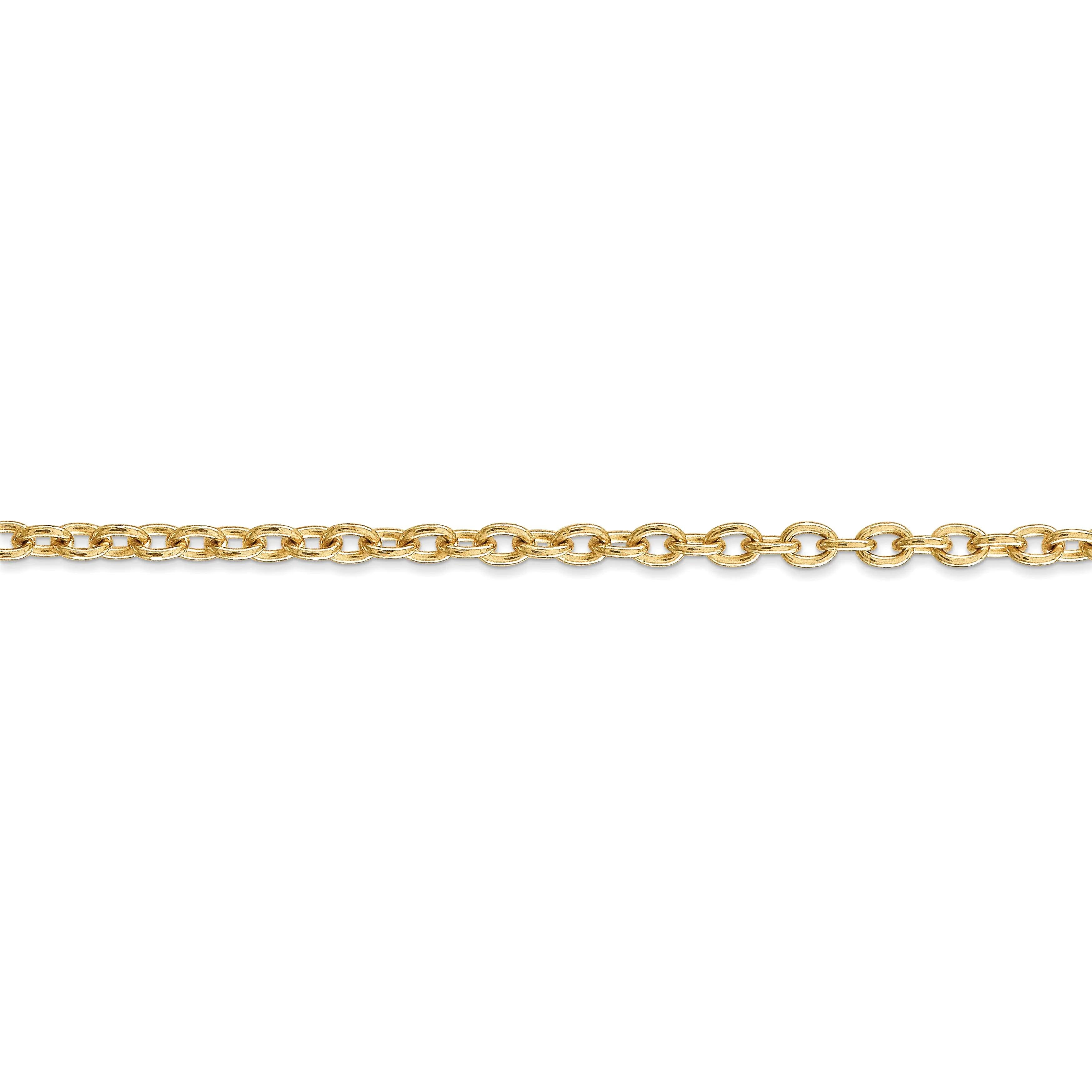 14k Yellow Gold 3.20mm Round Link Cable Chain