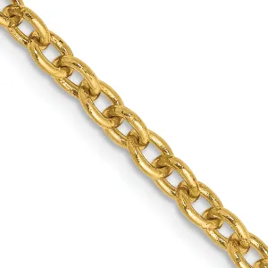 14k Yellow Gold 3.20mm Round Link Cable Chain