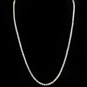 14K Yellow Gold 6.30 CTW Diamond Tennis Necklace