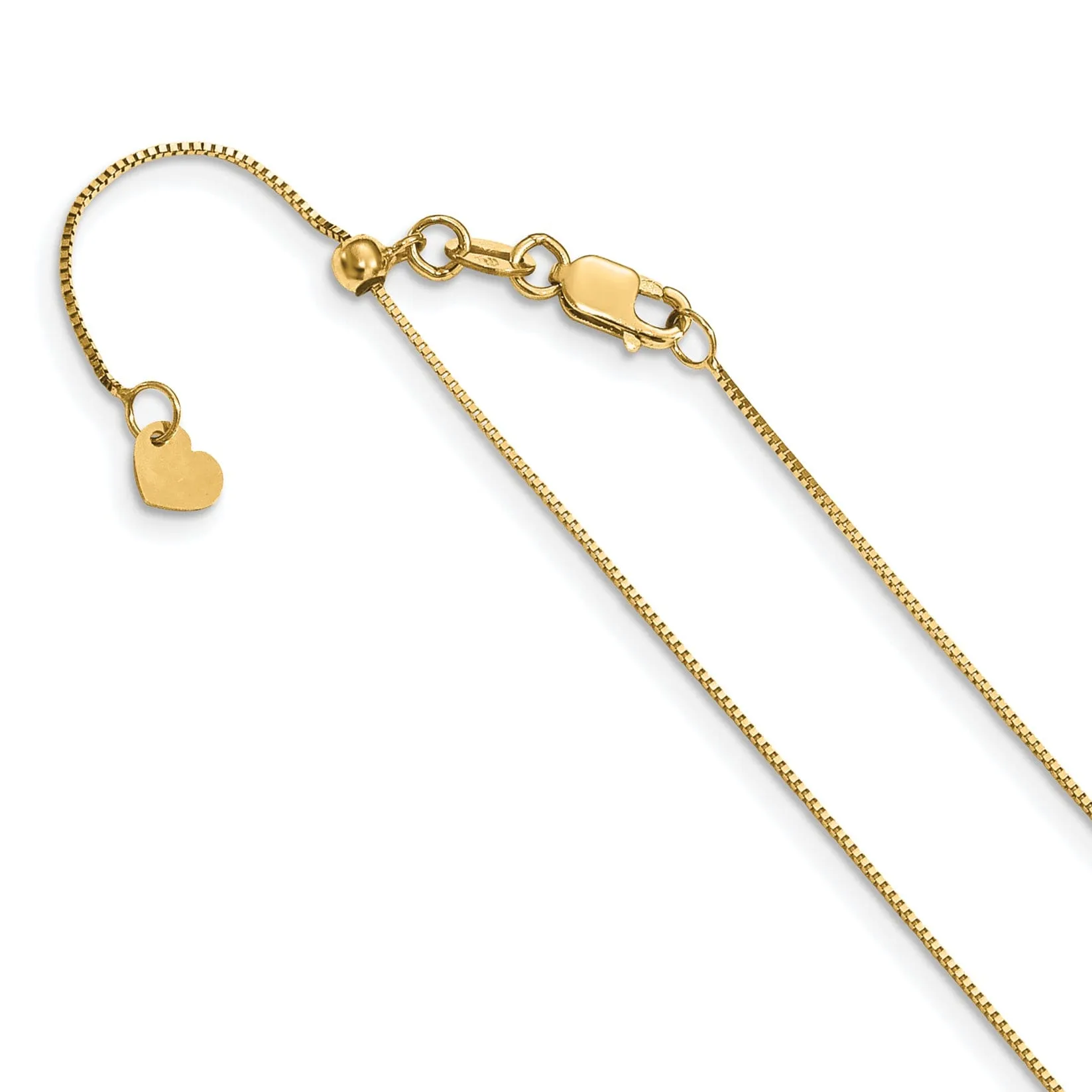 14k Yellow Gold Adjustable 0.5mm Baby Box Chain