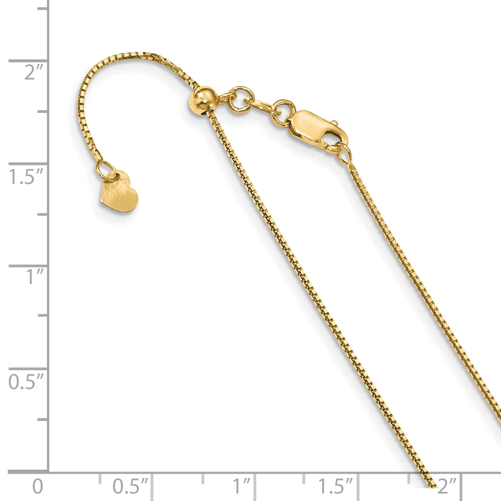 14k Yellow Gold Adjustable Box Chain