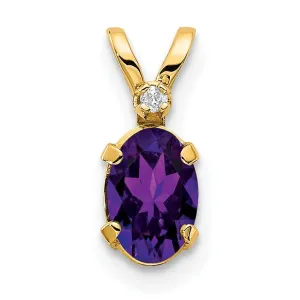 14k Yellow Gold Amethyst Birthstone Pendant