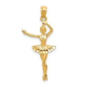 14k Yellow Gold Ballerina Charm Pendant