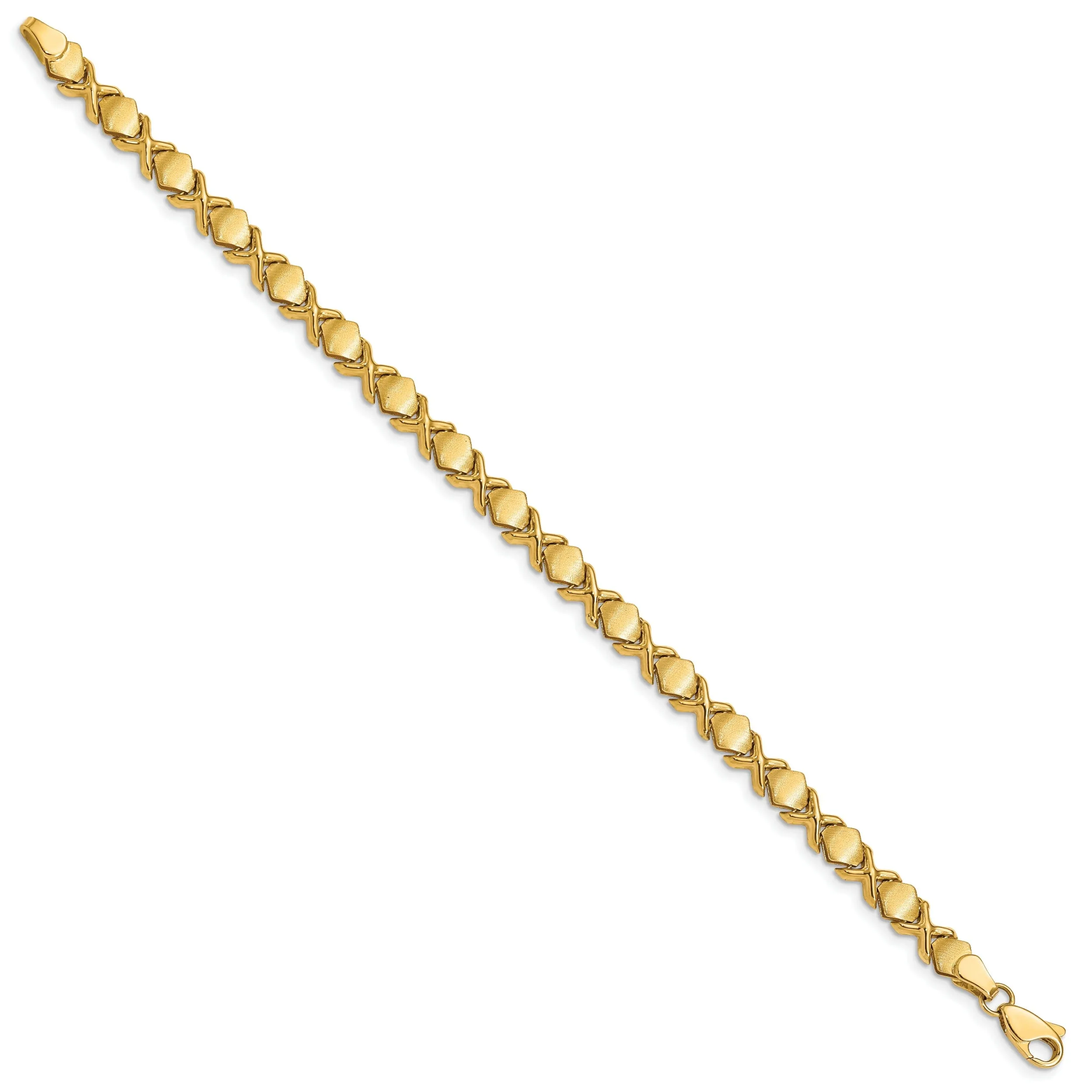 14K yellow gold Fancy X bracelet 7-inch