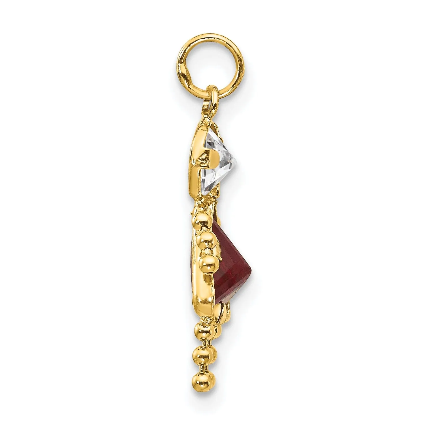 14k Yellow Gold January Girl Gemstone Charm